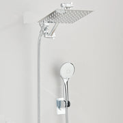Moktan Sabai High Pressure Rain Shower Head 8-12Inch with Handheld & Adjustable Arm Spray Chrome