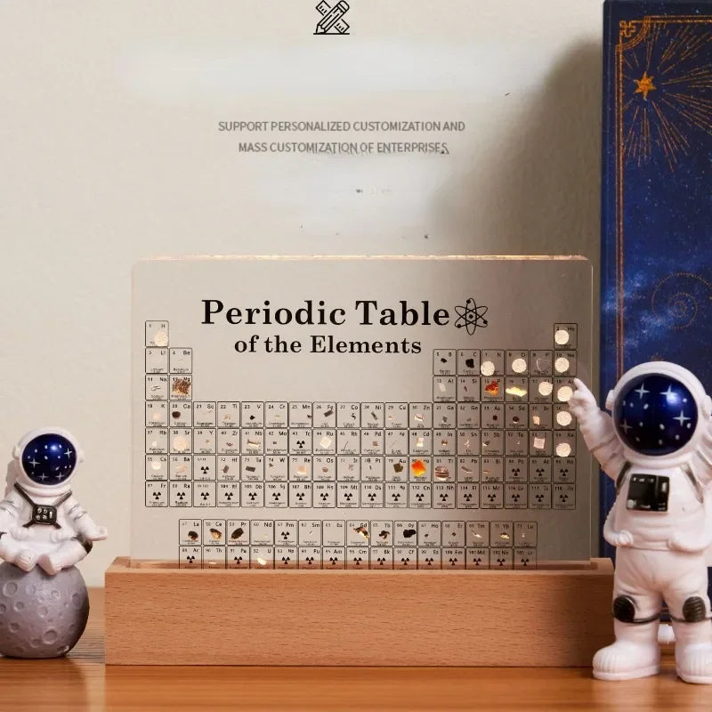 Moktan Sabai Acrylic Periodic Table Figurine – Mendeleev Science Desk Ornament Room Decor
