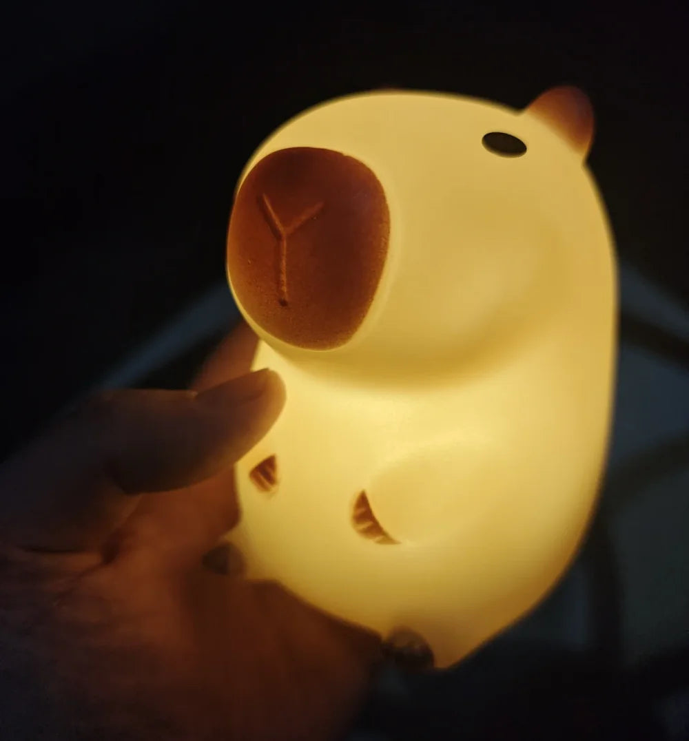Moktan Sabai Cute Capybara Night Light Silicone LED Bedside Lamp Cartoon Sleep Decor Gift