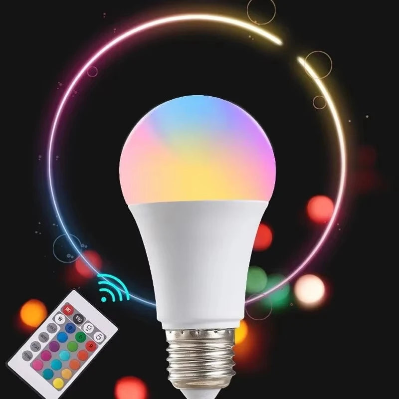 Moktan Sabai RGB LED Light Bulb E27 Remote Control Dimmable 16 Color Smart Lamp