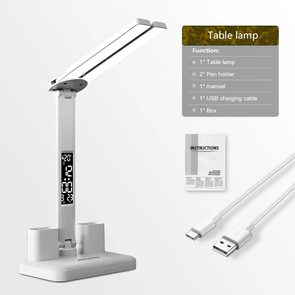 Moktan Sabai LED Eye Protection Desk Lamp Double Head Rechargeable Dimmable Light for Study