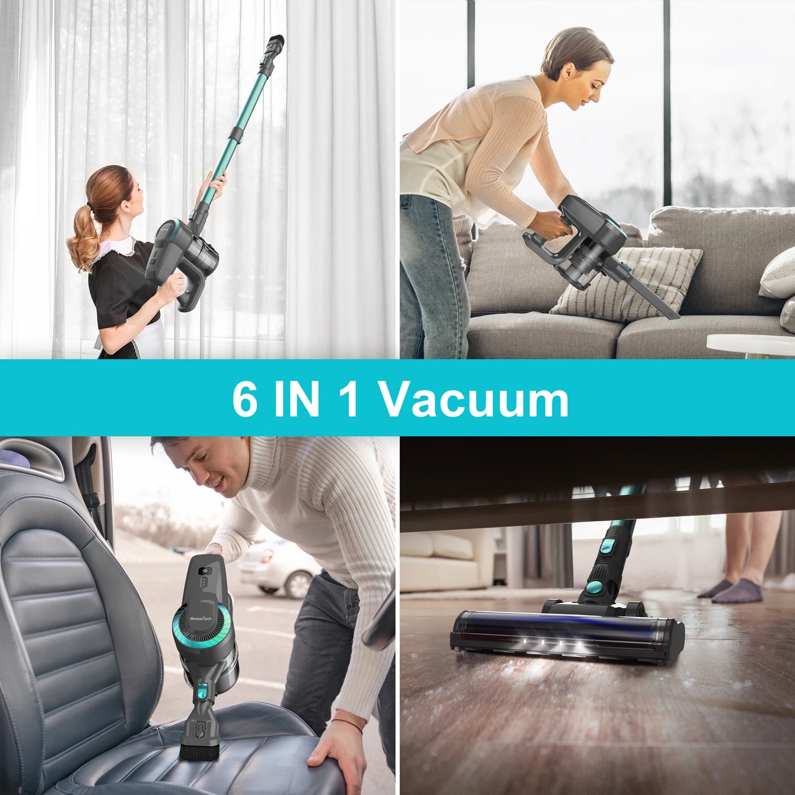 Moktan Sabai Cordless Upright Stick Vacuum Cleaner 20KPa Lightweight for Carpet Pet Hair