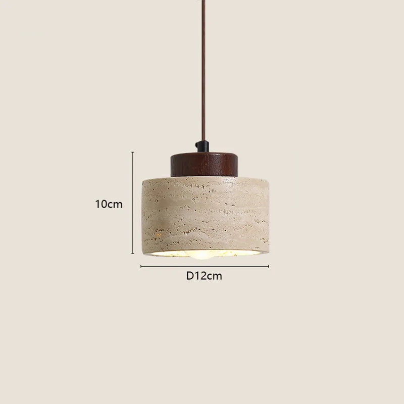 Moktan Sabai Japanese Wabi Sabi Stone Pendant Light – Modern Bedside Hanging Lamp for Bedroom B