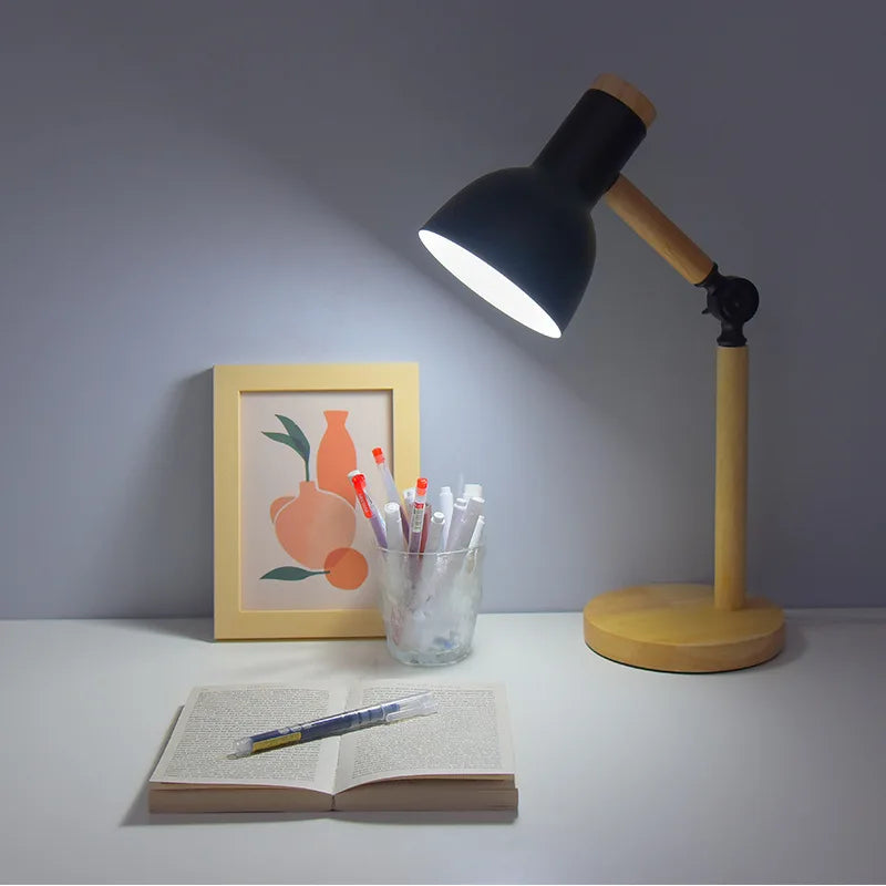 Moktan Sabai Nordic Wood Table Lamp Eye Care E27 Desk Light Adjustable Bedside Reading Lamp