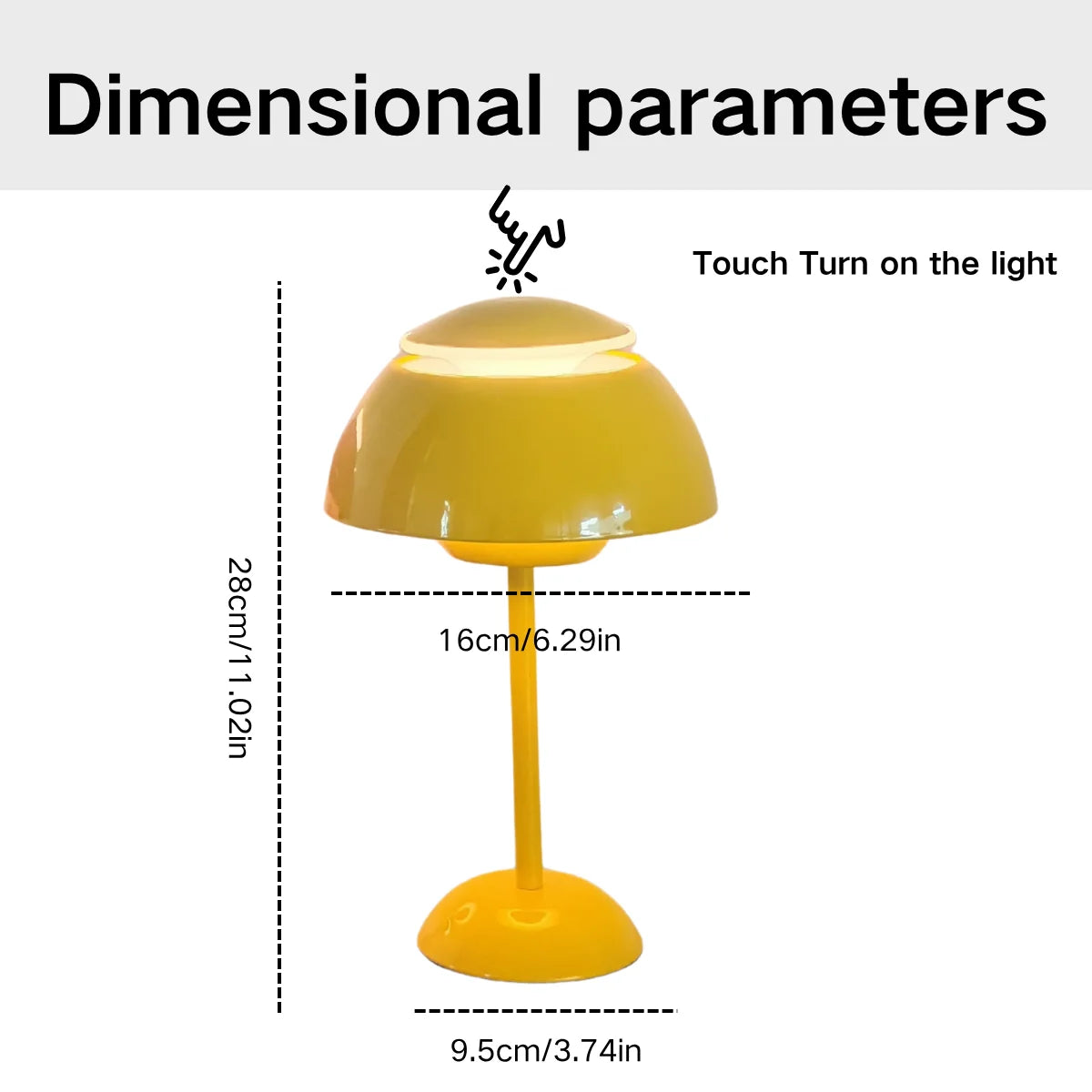 USB Touch Mushroom Table Lamp Tri-Color Dimmable LED Night Light for Bedroom