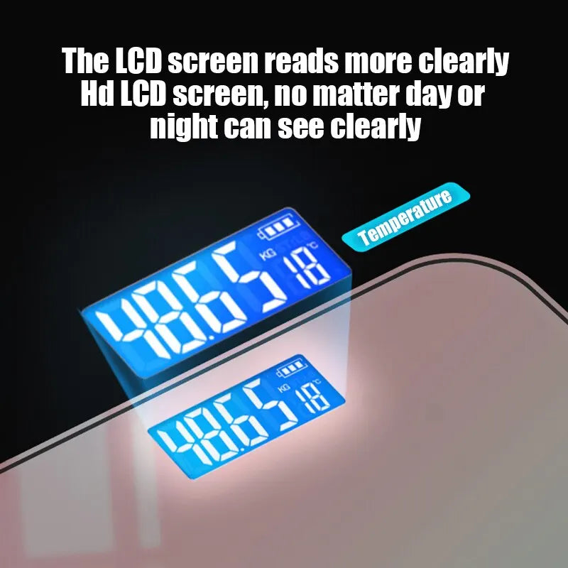 Moktan Sabai Digital Bathroom Scale Glass LED Display Body Weight Scale Smart Electronic Balance