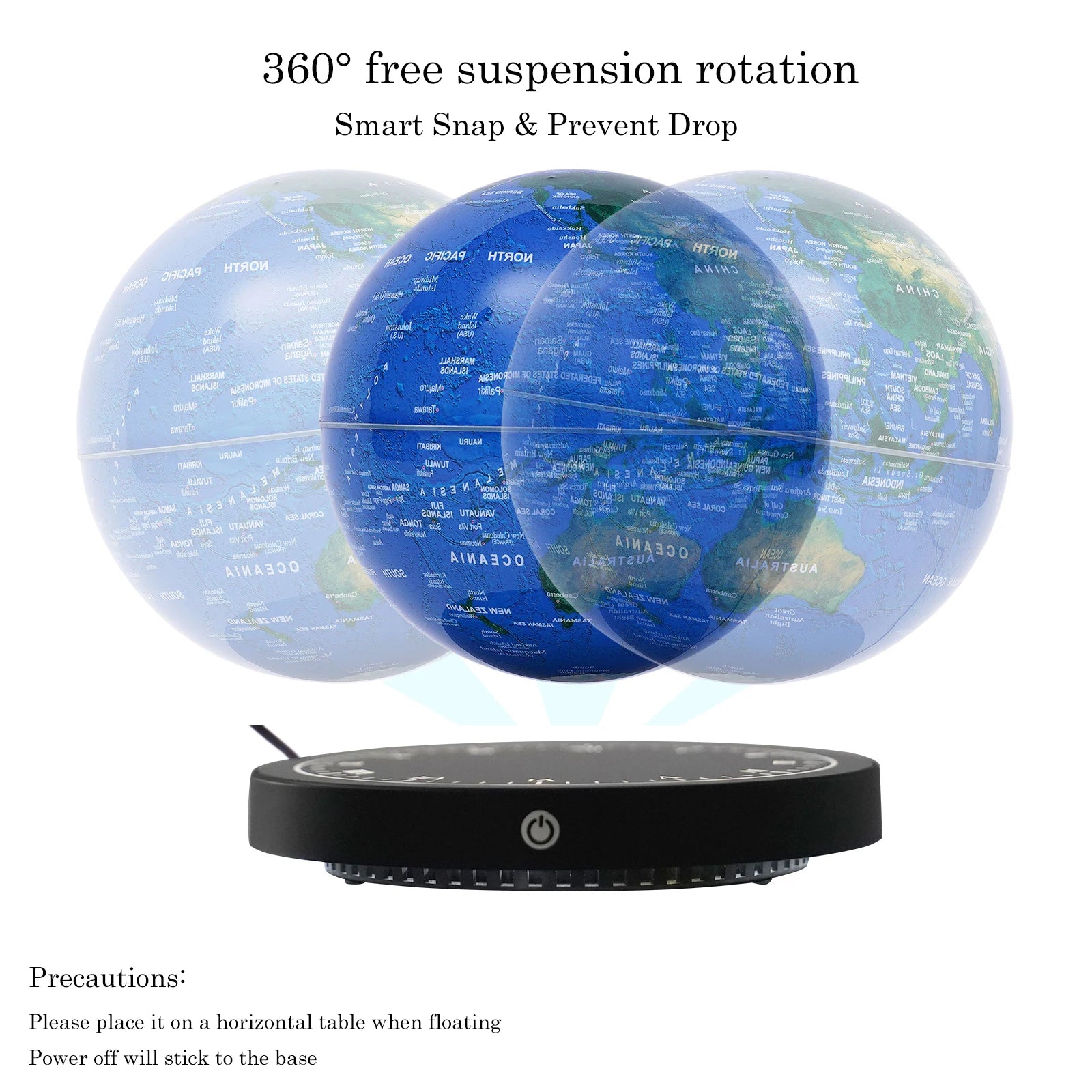 Moktan Sabai 6 Inch Floating Levitating Globe RGB Light Magnetic World Map Desk Decor Gift