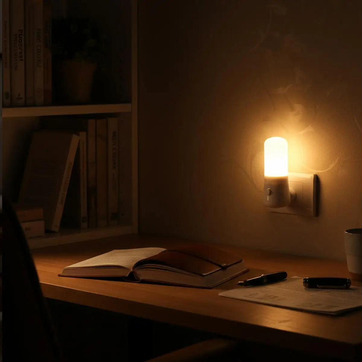 Moktan Sabai LED Plug In Night Light Warm White Wall Lamp for Kids Bedroom Hallway Stairs
