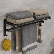 Moktan Sabai Black Towel Rack | Wall Mounted Bathroom Shelf Black