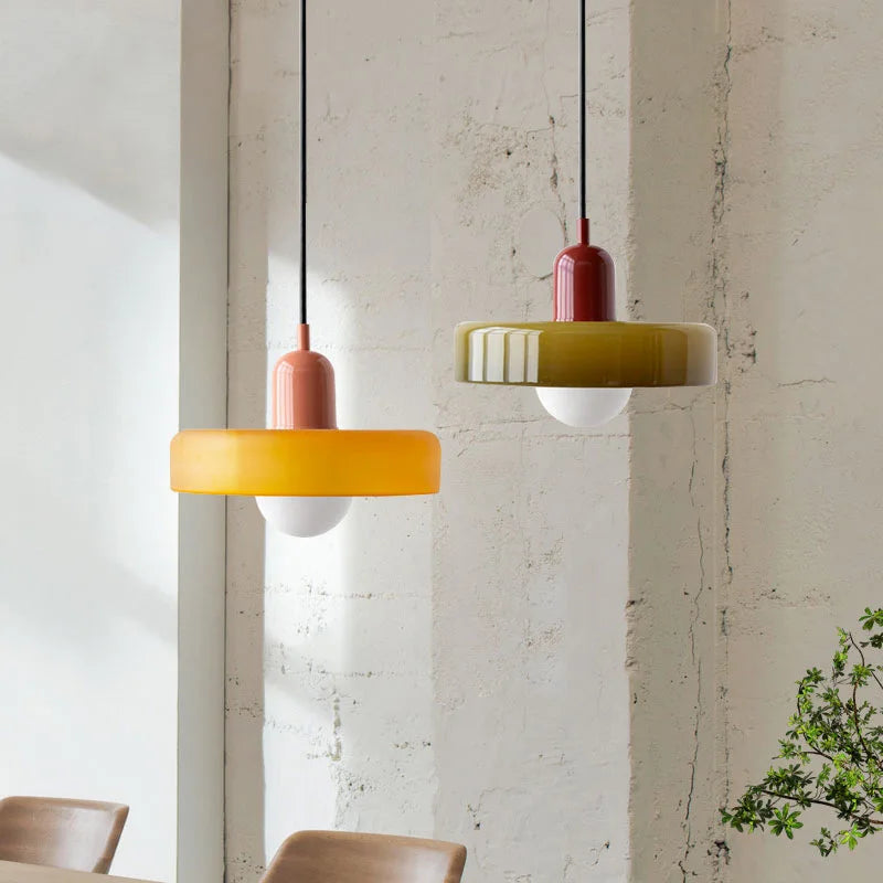 Moktan Sabai Nordic Bauhaus Glass Chandelier – Retro Dining Room Pendant Light for Living Room