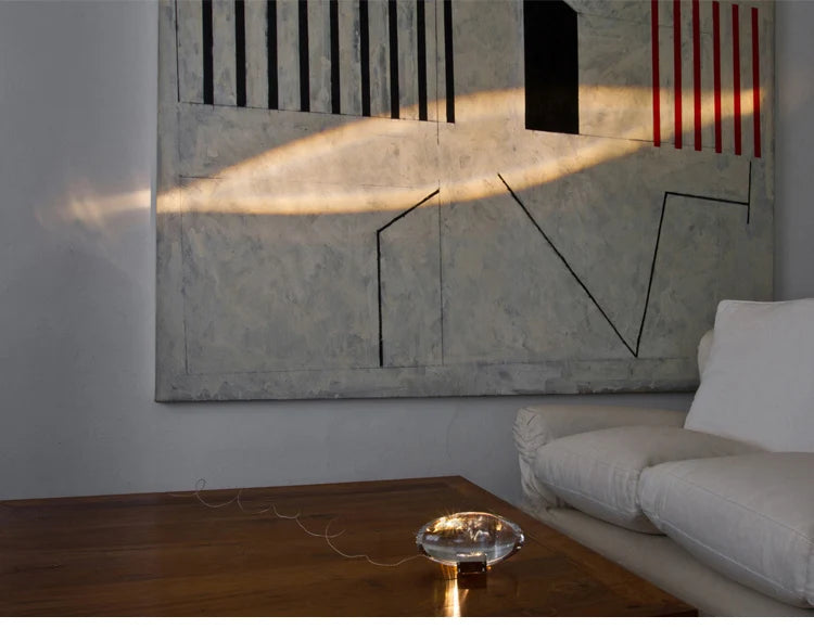 Moktan Sabai Italian Designer LED Crystal Table Lamp Egg Shape for Bedroom Decor & Gifting