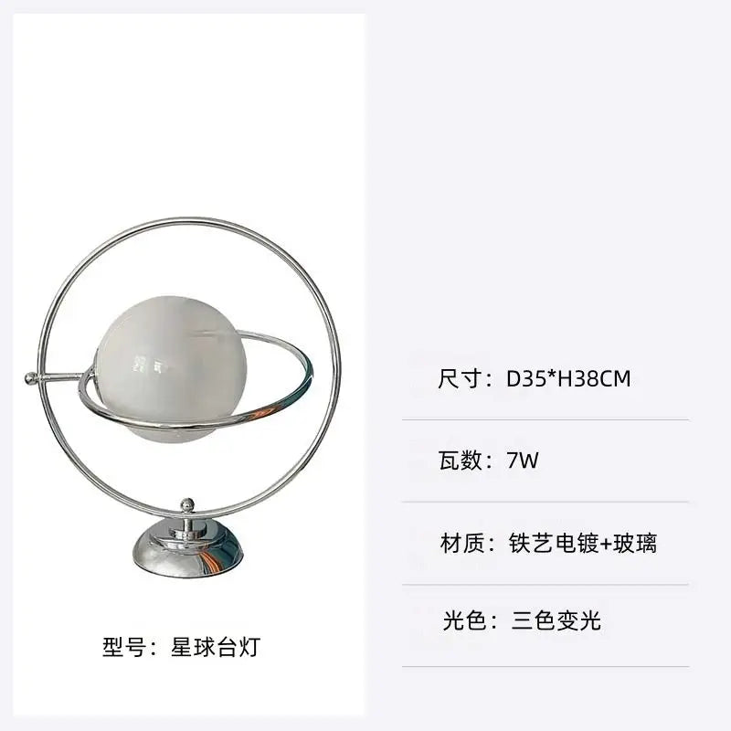 Moktan Sabai Minimalist Planet Desk Lamp Bauhaus Moon Glass Bedside Light Modern Home Decor