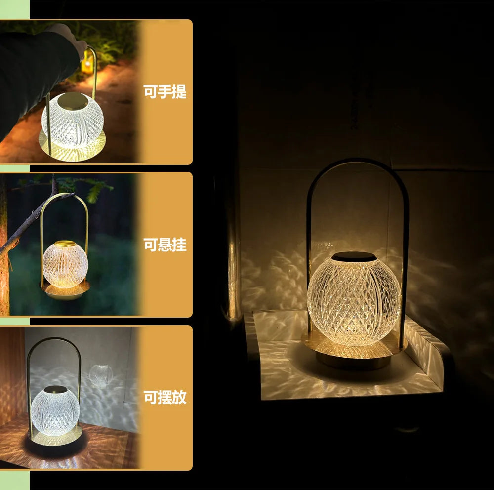Moktan Sabai Portable Metal LED Desk Lamp USB Rechargeable Bedside Night Light Decor