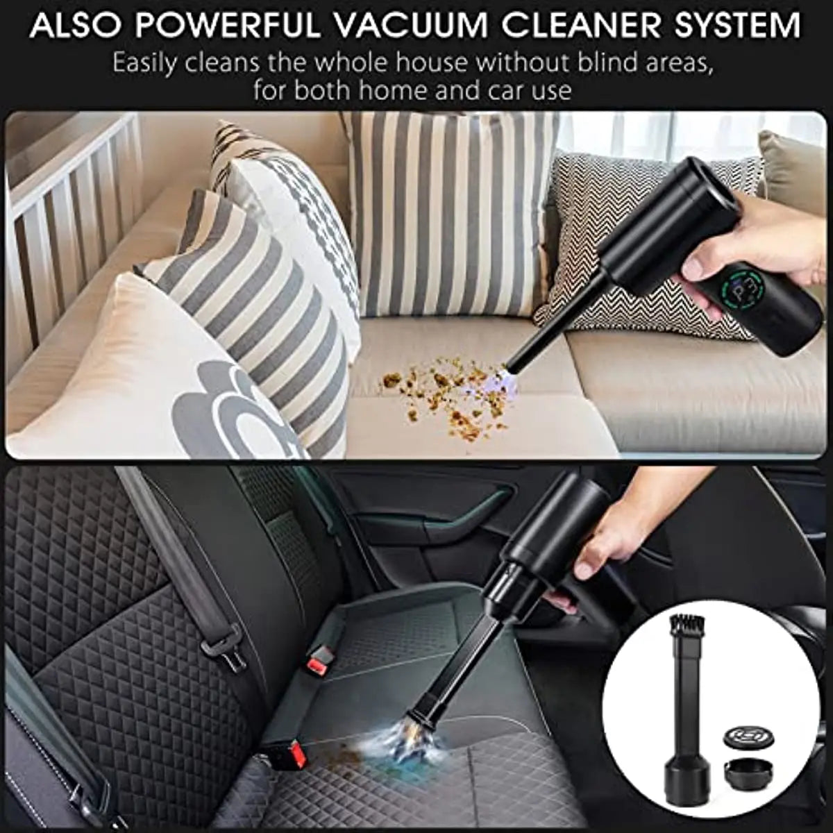 Moktan Sabai 7500mAh Portable Air Duster – Cordless Compressed Blower & Vacuum for PC Keyboards