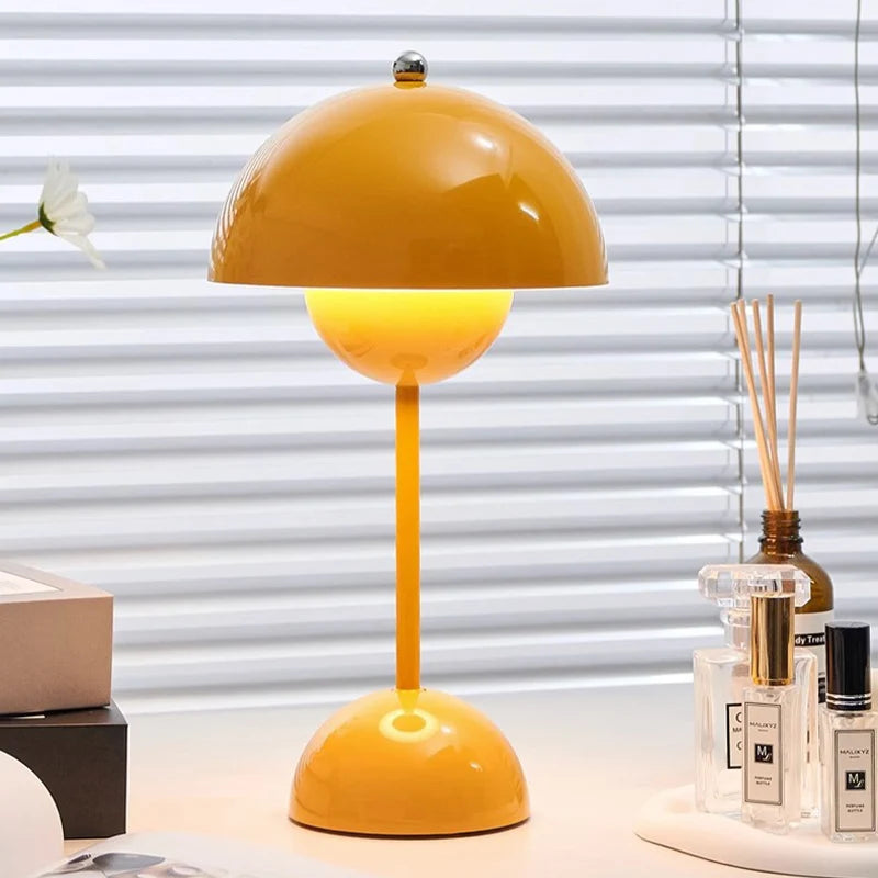 Moktan Sabai Portable LED Mushroom Table Lamp Touch Dimmable Rechargeable Flowerpot Light