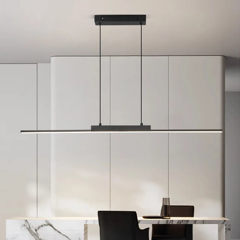 Moktan Sabai Modern Long Pendant Light – Minimalist Dining Room Chandelier for Kitchen & Living trIcolor 100CM BLACK