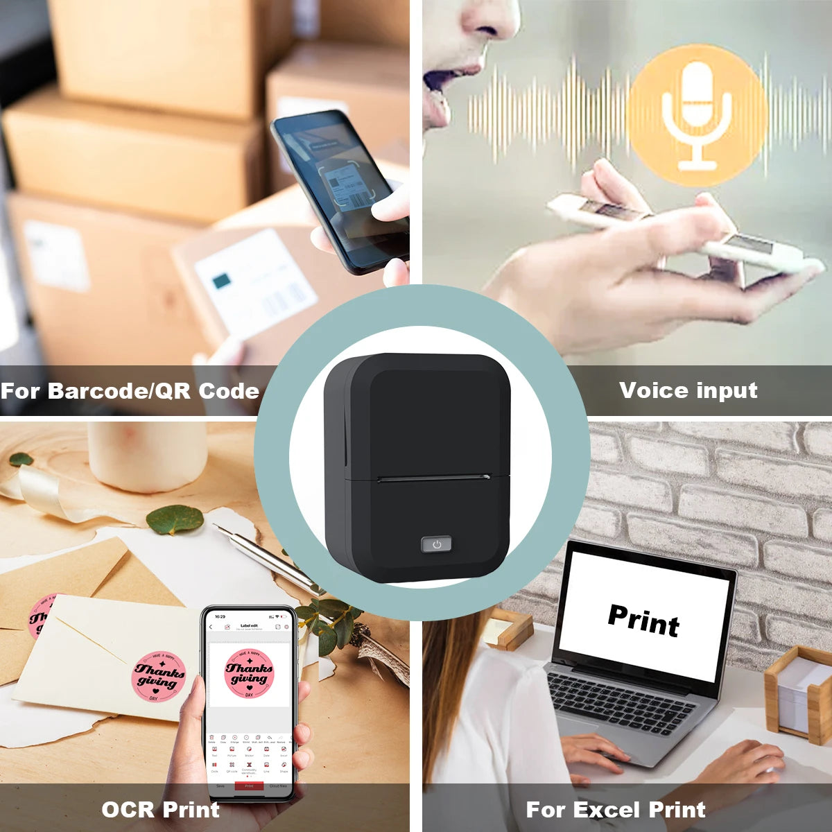 Moktan Sabai Bluetooth Thermal Label Printer Inkless Mini Sticker Maker for DIY & Gifts