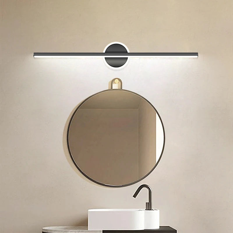 Moktan Sabai LED Mirror Front Wall Light – 40/60cm Gold Black Indoor Lamp for Bathroom & Bedroom Warm white
