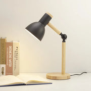 Moktan Sabai Nordic Wood Table Lamp Eye Care E27 Desk Light Adjustable Bedside Reading Lamp black