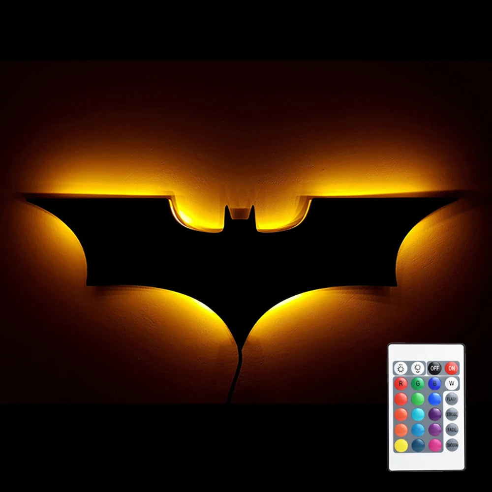 ZK50 Color Changing LED Night Light Bat Wing Wall Lamp Remote Bedside Ambient Light