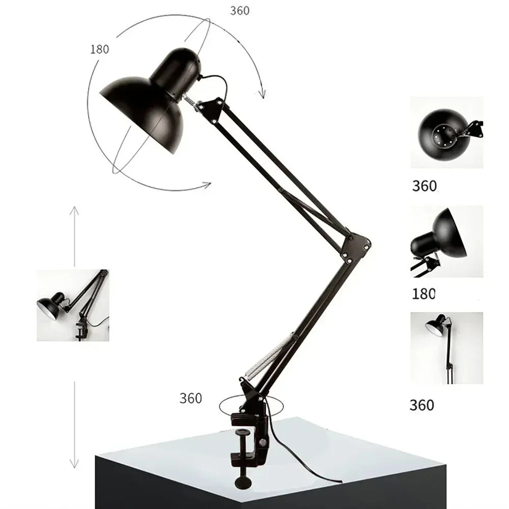Moktan Sabai Flexible LED Desk Lamp Adjustable Metal Reading Light for Home Office Study Table