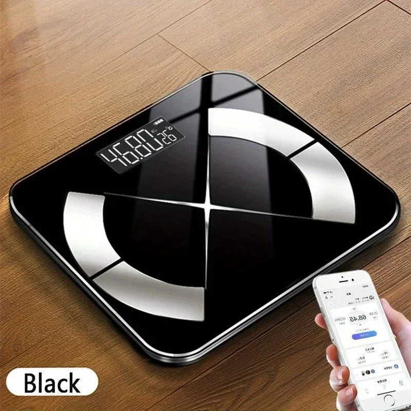 Moktan Sabai Smart Digital Scale – USB Rechargeable with LED Display and Bluetooth Connectivity black