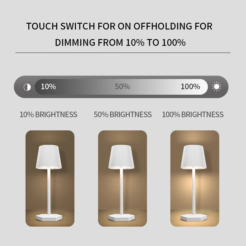 Moktan Sabai LumiGrid | Modern Stripe LED Table Lamp with Touch Dimming | Metal USB Desk Light for Decor