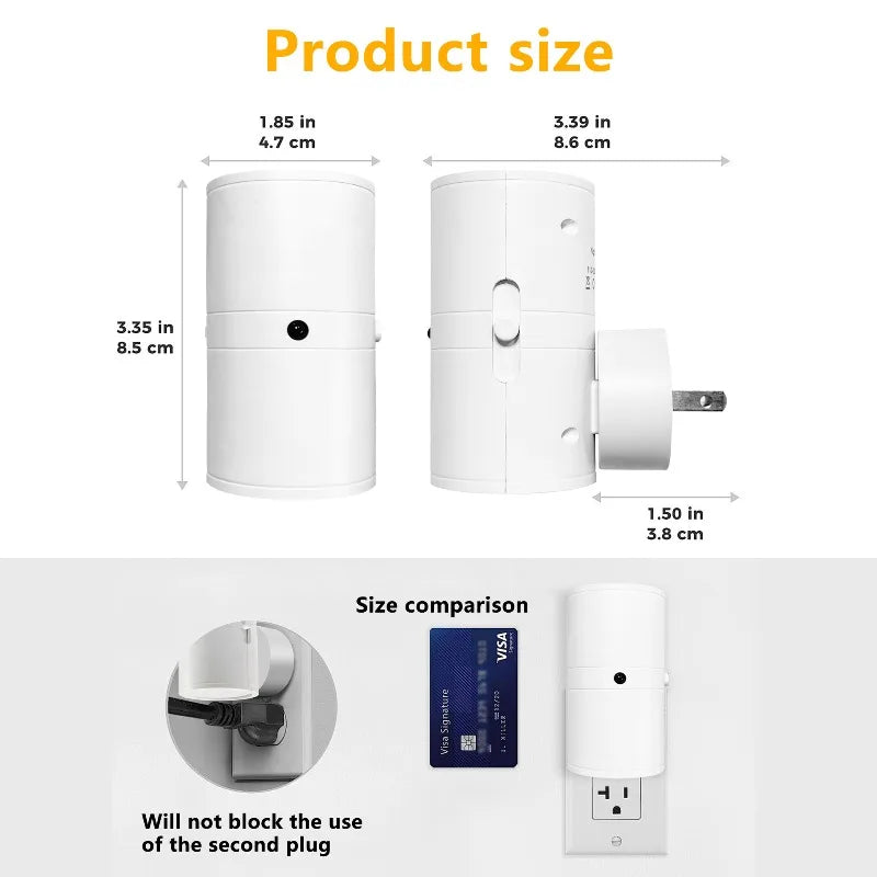 Moktan Sabai Plug In Night Light Dusk to Dawn Sensor Adjustable Brightness Stair Hallway