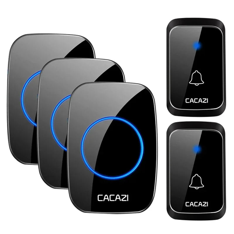 Moktan Sabai Wireless Waterproof Doorbell 300M Range Battery Operated 36 Chimes black 2qt
