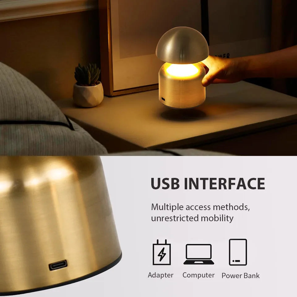 Moktan Sabai Touch LED Table Lamp USB Rechargeable 3 Color Dimming Bedside Night Light