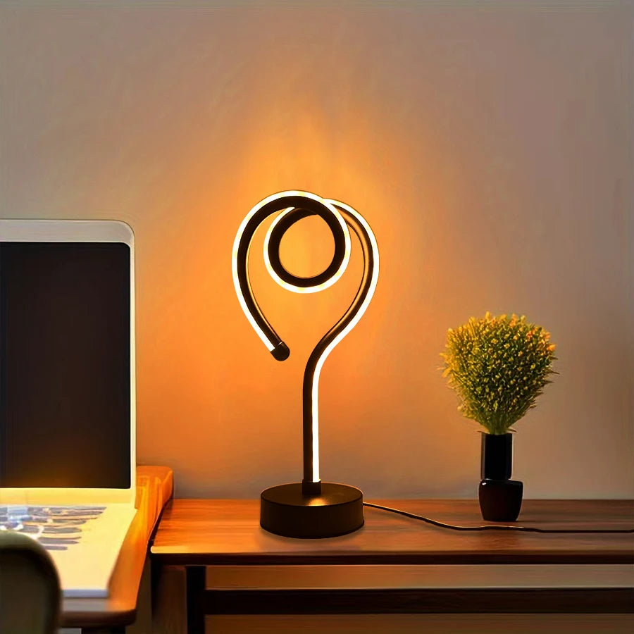 Moktan Sabai LED Water Ripple Nightlight USB Rechargeable RGB Table Lamp with Remote Control black