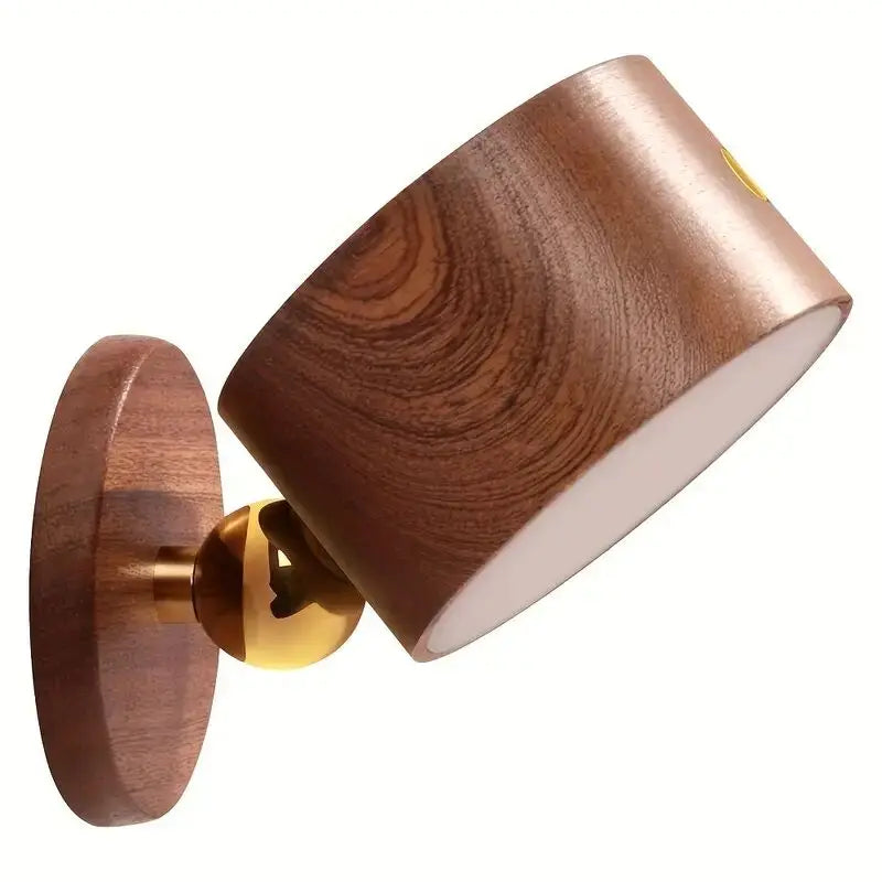 Moktan Sabai Touch Control Wall Lamp USB Rechargeable Dimmable LED Reading Light Bedroom Sapele Wood 4000k 0-5W