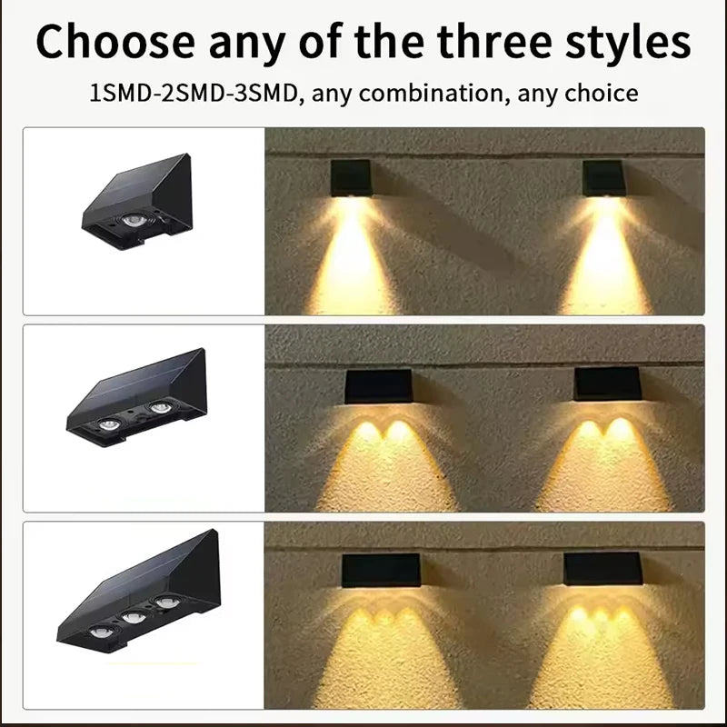 Moktan Sabai Solar Wall Light Outdoor – Waterproof LED Fence Lamp for Garden, Patio & House Sign