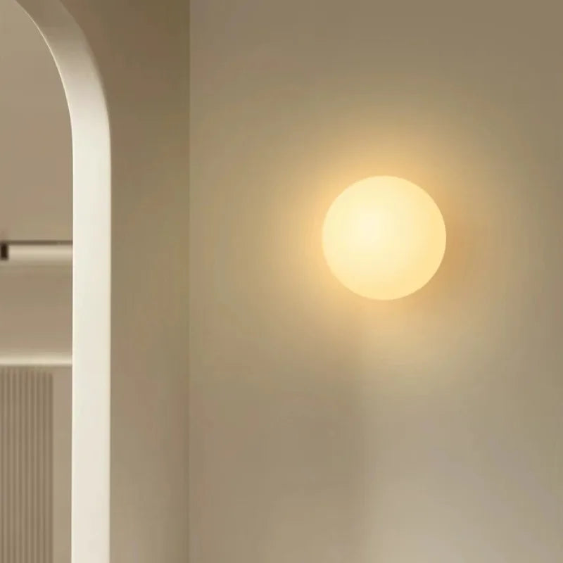 Moktan Sabai Glass Ball Wall Sconce LED Bedroom Bedside Living Room Bathroom Minimalist Light
