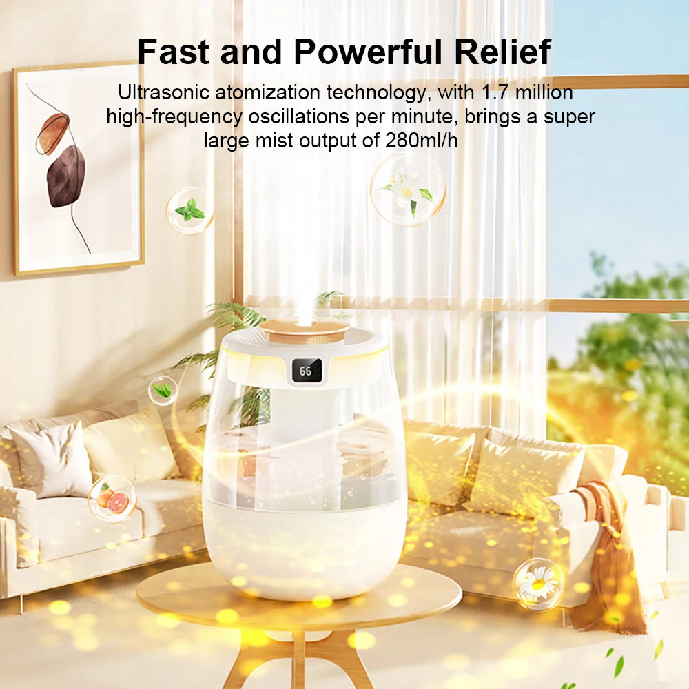 Moktan Sabai Large Capacity Air Humidifier Dual Spray Cool Mist Quiet Desktop Home Office