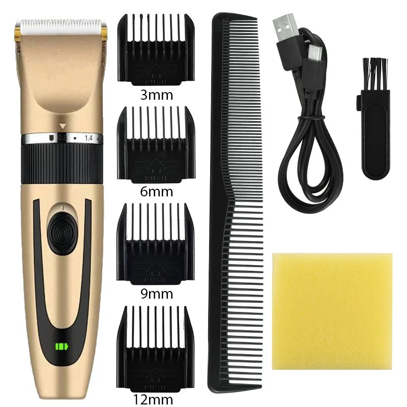 Moktan Sabai Electric Hair Trimmer for Men – Rechargeable Hair Clipper Professional Shaver Gold