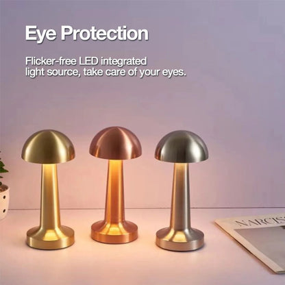 Touch LED Table Lamp 3 Color Modes Rechargeable Mushroom Night Light Desk