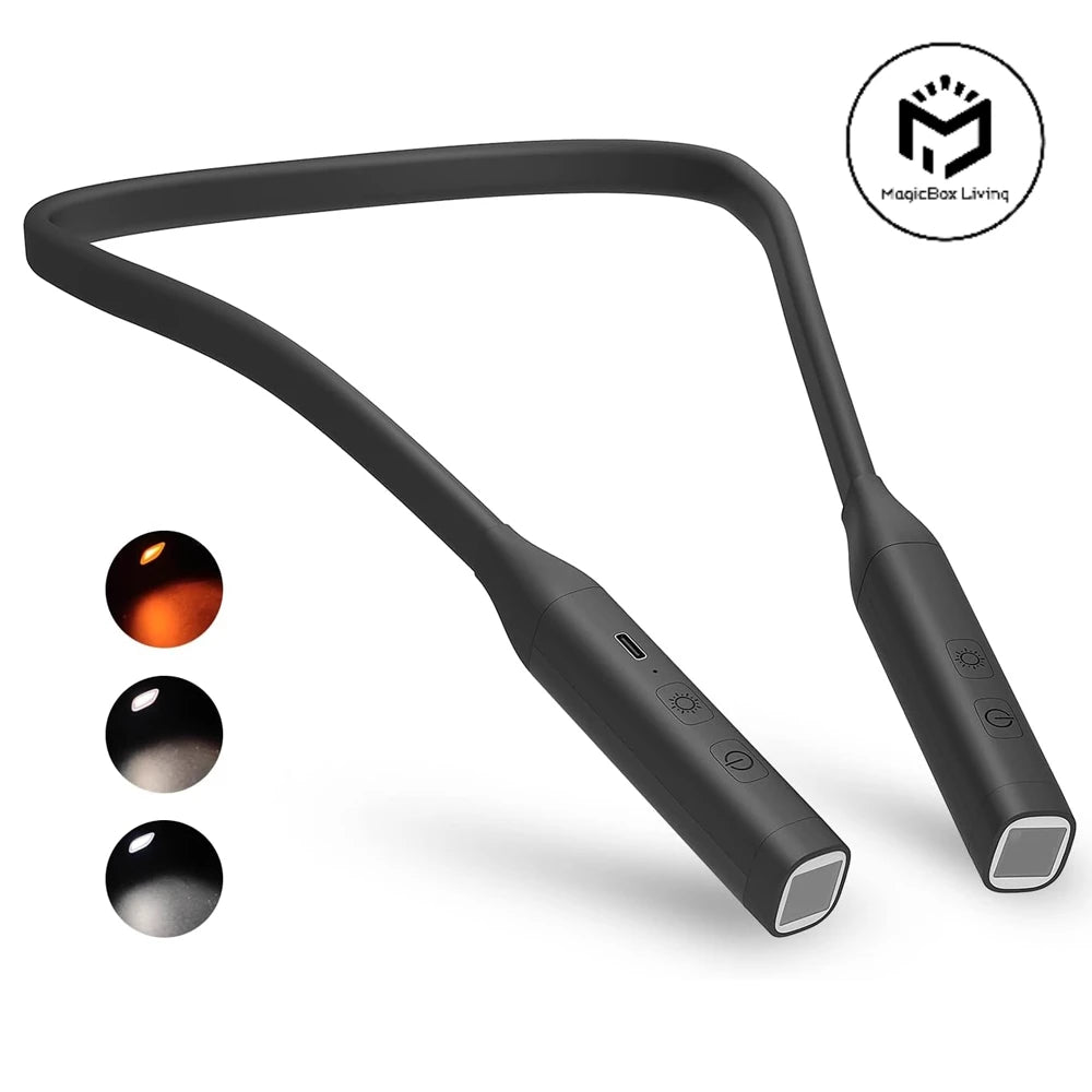 Moktan Sabai LED Rechargeable Neck Reading Light 3 Color Stepless Dimming Book Light