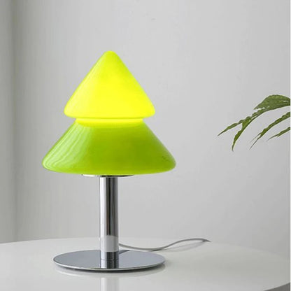 Glass Christmas Tree Table Lamp for Holiday Decor Bedroom Living Room Night Light