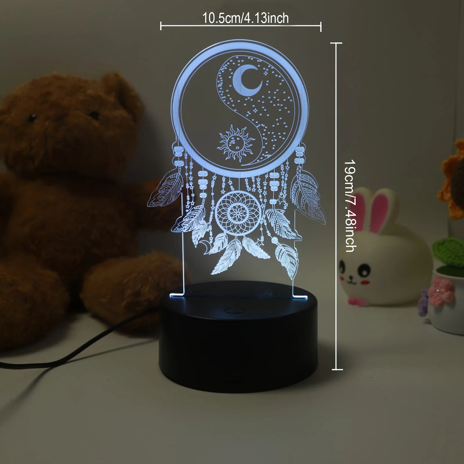 Moktan Sabai Dream Catcher 3D Night Light Optical Illusion Lamp 7-Color Touch Bedroom Decor