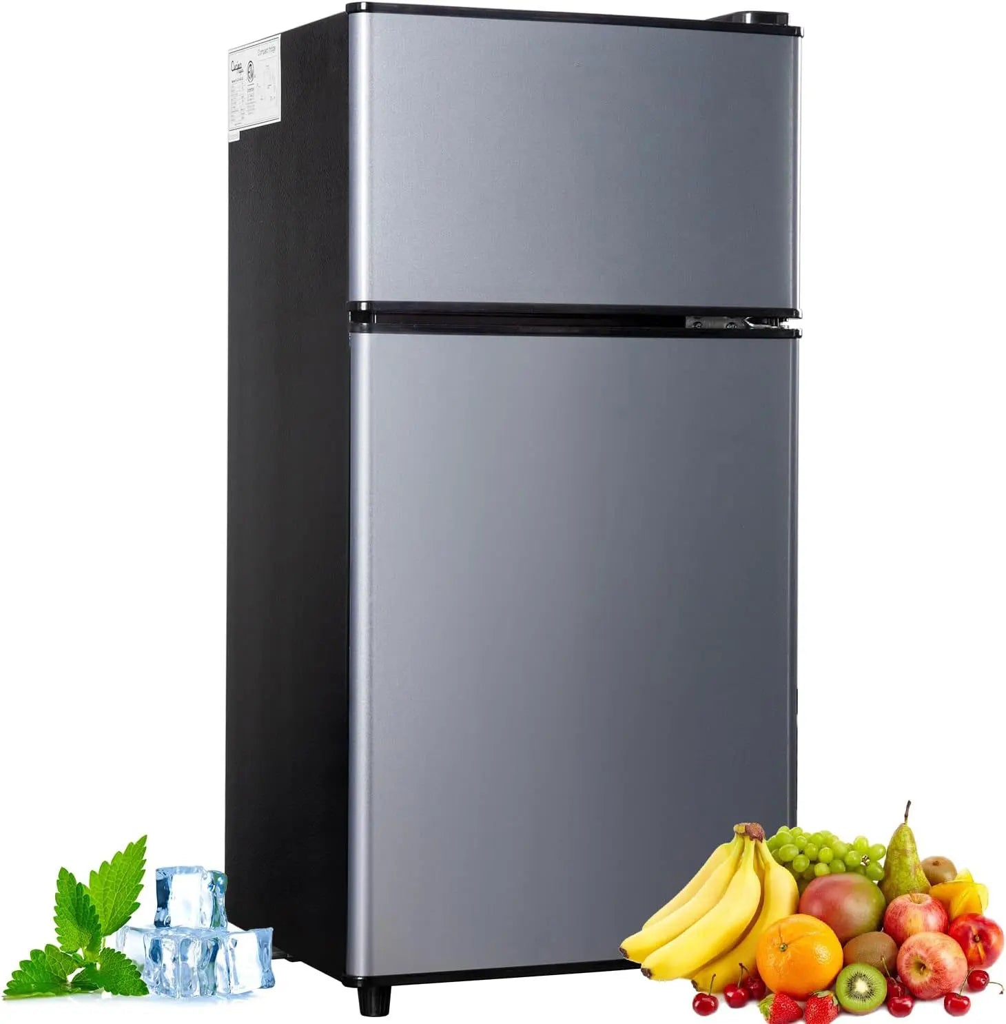 Moktan Sabai 2.9 Cu.Ft Mini Fridge with Freezer Small Energy-Saving Double Door Refrigerator