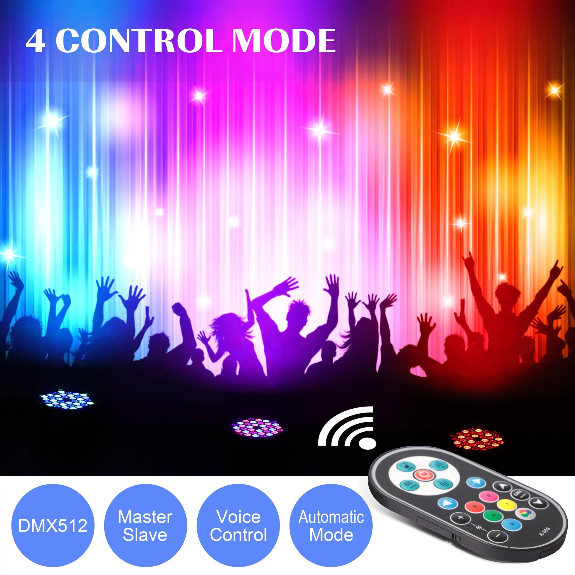 Moktan Sabai RGB Par Lights 36LED Stage Lighting – DMX512 Uplights for DJ, Party, Wedding Events