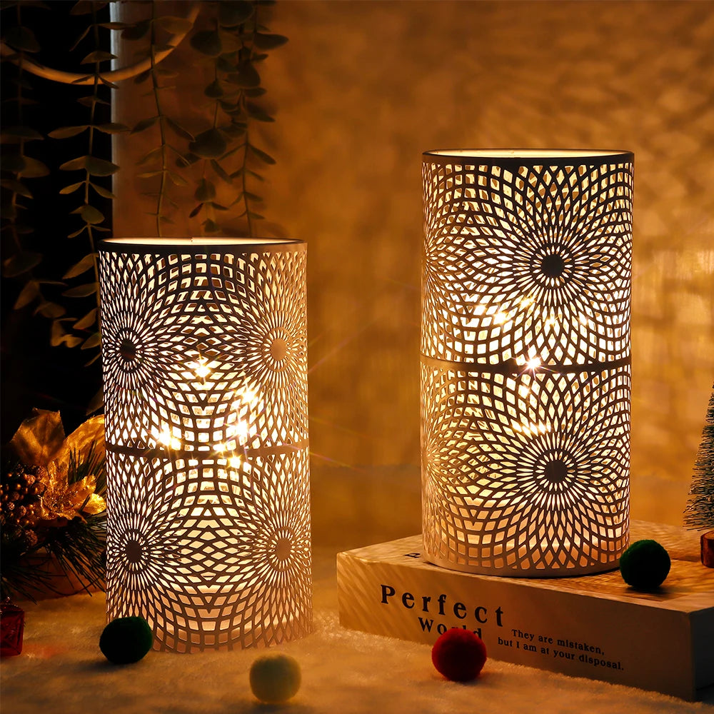 Moktan Sabai 2Pcs Battery LED Table Lamps – Modern Cylinder Cordless Lights for Home & Wedding
