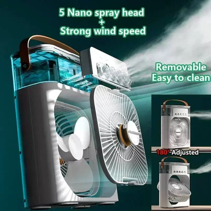 Moktan Sabai Compact Air Cooler | 3-in-1 Evaporative Cooler Fan with Adjustable Speeds | USB Powered for Personal Comfort