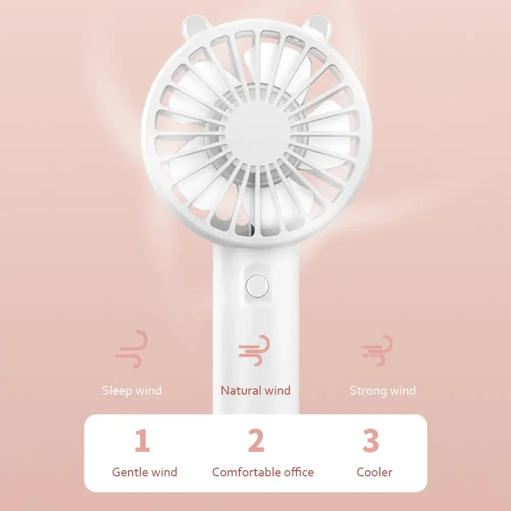 Moktan Sabai Portable Hand Fan | Mini Handheld Fan with 3-Speed Airflow Control | USB Rechargeable for On-the-Go Comfort