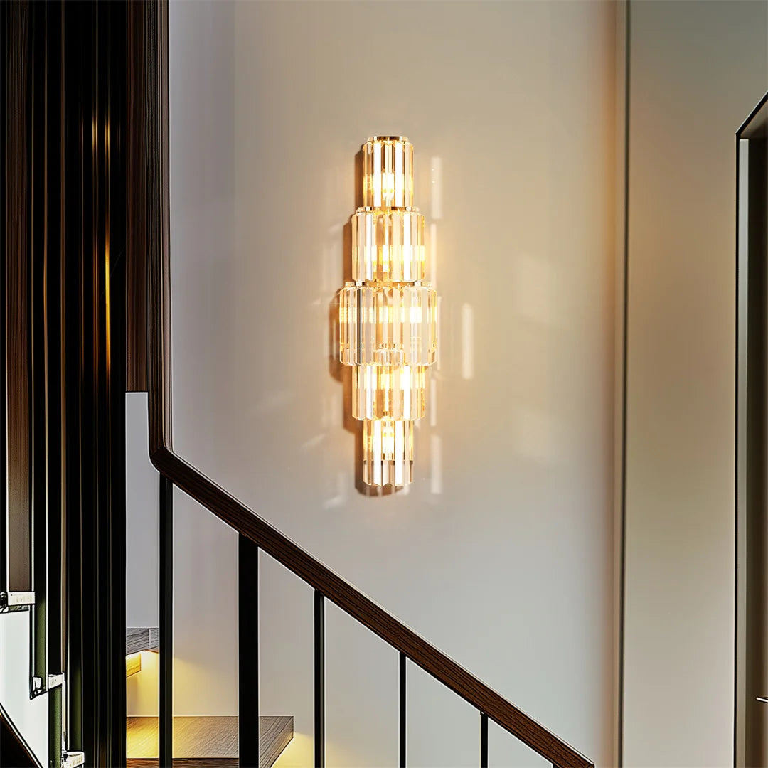 Moktan Sabai LUVODI Modern Crystal Wall Lamp 3-Layer Sconce E14 LED Corn Light Indoor Decor