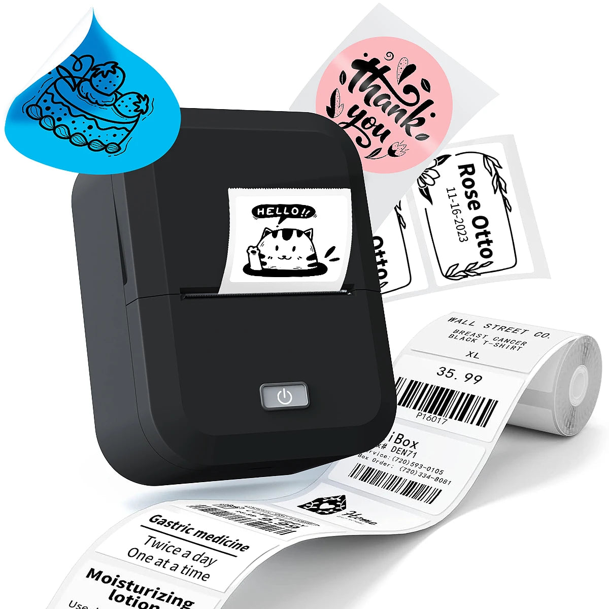Moktan Sabai Bluetooth Thermal Label Printer Inkless Mini Sticker Maker for DIY & Gifts