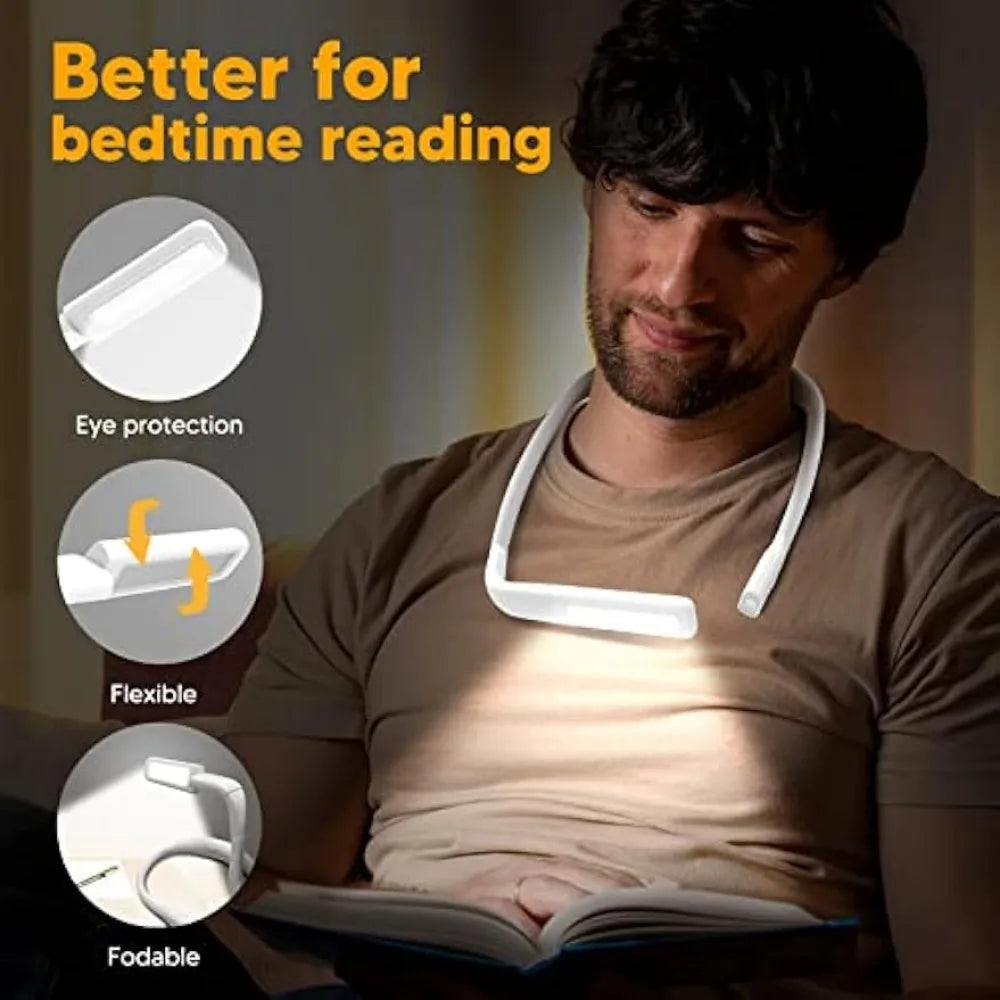 Moktan Sabai USB Rechargeable Reading Neck Light Hands Free Book Light for Bed Night