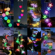 Moktan Sabai Solar LED Wind Chime Crystal Ball Color Changing Garden Hanging Light