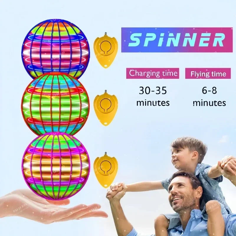 Moktan Sabai Flying LED Ball Toy for Kids – Hand Controlled 360° Rotating Cosmic Globe